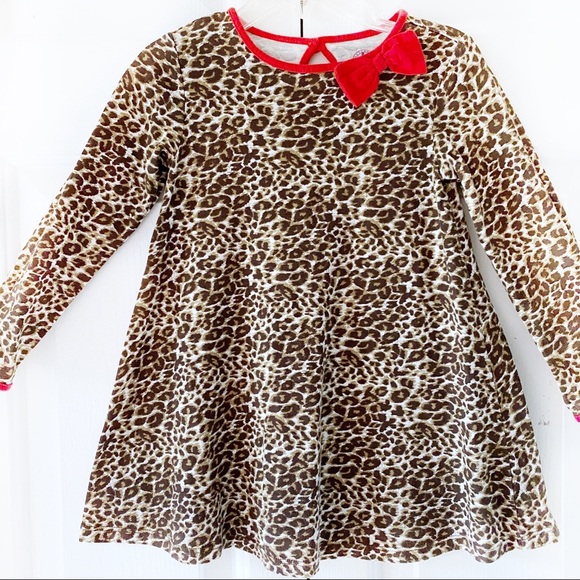 J Khaki Girls Toddler Animal Print Long Sleeve Dress 3T - Picture 6 of 16